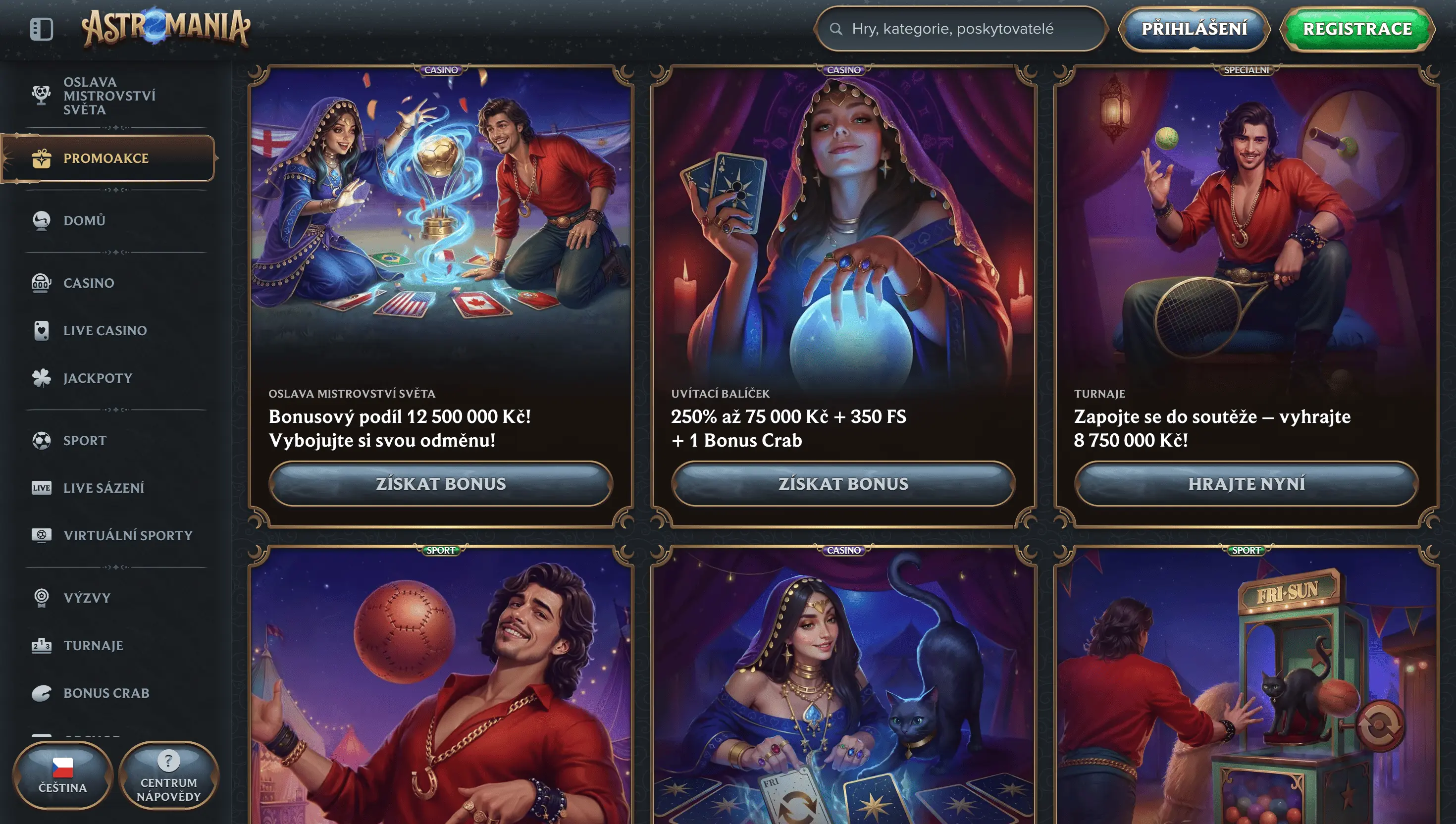 Astromania Casino – přehled bonusů